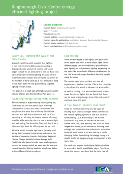 Kingborough Civic Centre energy efficient lighting project