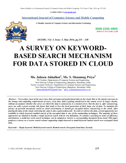 a survey on keyword- based search mechanism for data stored in