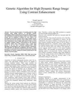 Genetic Algorithm for High Dynamic Range Image Using