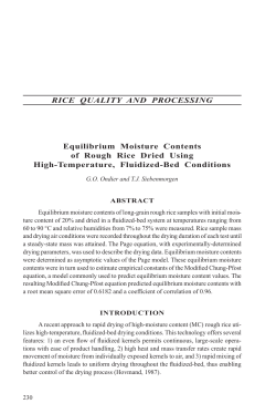 RICE QUALITY AND PROCESSING Equilibrium Moisture Contents