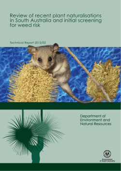 Review of recent plant naturalisations in South Australia and initial