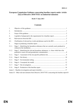 4. Legislative background to the requirements for a baseline report
