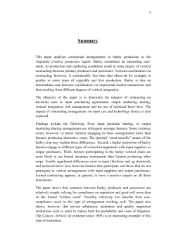 Contract use in *extensive* grain production