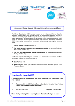 Advocacy Experience IMCA Referral Form