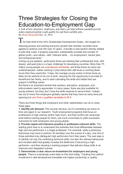 Three Strategies for Closing the Education-to