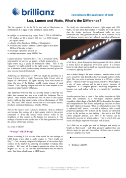 Lux, Lumen and Watts, What`s the Difference?