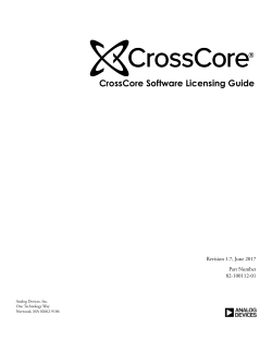 CrossCore &reg; Software Licensing Guide