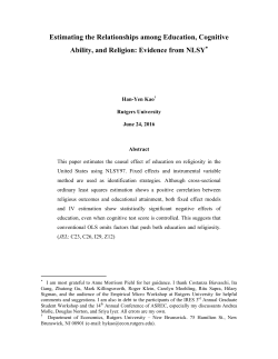 Estimating the Relationships among Education, Cognitive Ability