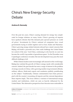 China`s New Energy-Security Debate