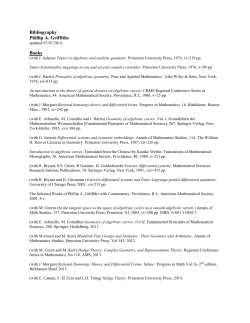 Bibliography Phillip A. Griffiths Books