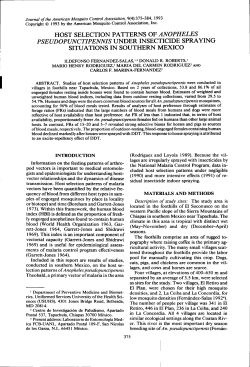 host selection patterns of anopheles pseudopunctipennis t]nder