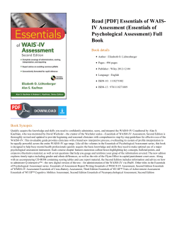 Essentials of WAIS-IV Assessment (Essentials