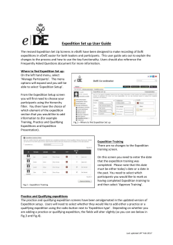 Expedition Set up User Guide