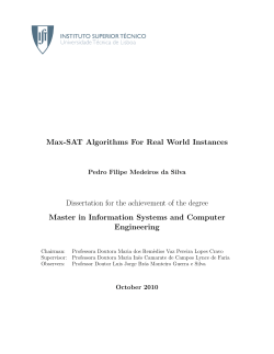 Max-SAT Algorithms For Real World Instances Dissertation for the