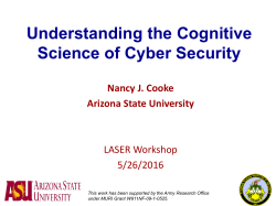 Understanding the Cognitive Science of Cyber Security
