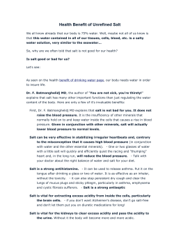 Health benefits of Unrefined Salt