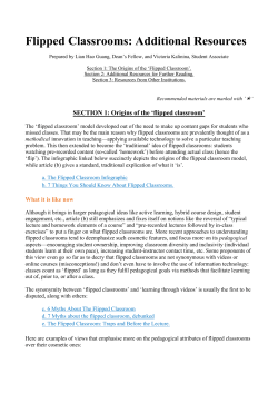 Origins of the `flipped classroom`