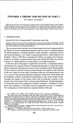 Saunders, Cheryl --- "Towards a Theory for Section 96: Part 2" [1988