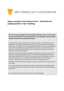 Upper secondary school absence limit &ndash; information for pupils