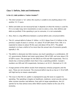 Class 5: Deficits, Debt and Entitlements