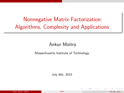 Nonnegative Matrix Factorization: Algorithms, Complexity and