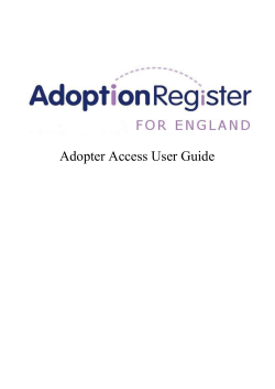 Adopter Access User Guide