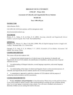 seminar: assessment of culturally and