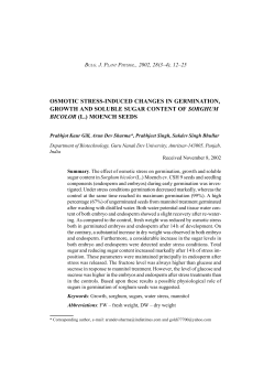 osmotic stress-induced changes in germination, growth and