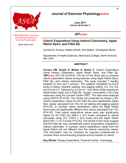JEPonline Caloric Expenditure Using Indirect Calorimetry, Apple