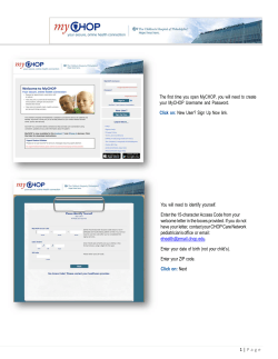 1 | Page The first time you open MyCHOP, you will need to create