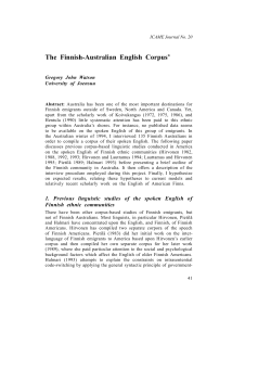 The Finnish-Australian English Corpus*