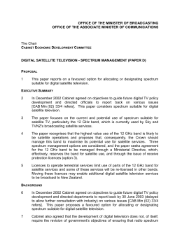 Digital Satellite Television - Spectrum Management