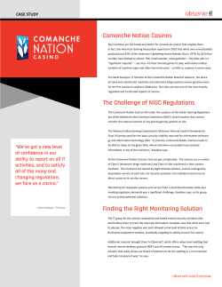 The Challenge of NIGC Regulations Comanche Nation