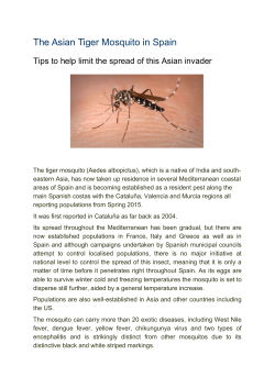 The Asian Tiger Mosquito in Spain