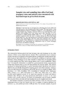 Sampler size and sampling time affect bed load transport rates and
