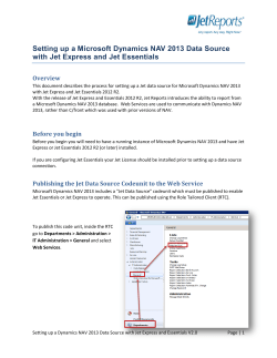 Setting up a Microsoft Dynamics NAV 2013 Data