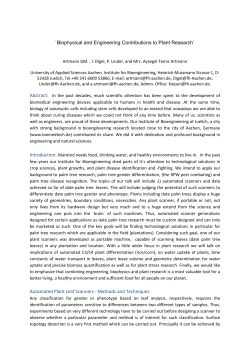 Biophysical and Engineering Contributions to Plant Research