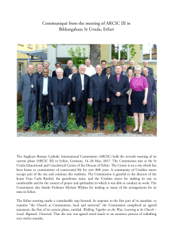 Communiqu&eacute; from the meeting of ARCIC III in Bildungshaus St