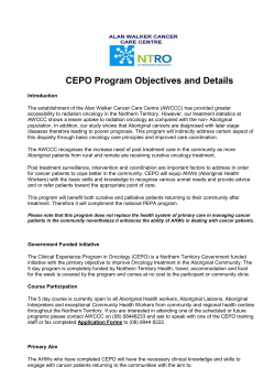 CEPO Program Objectives and Details Introduction The