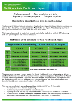 NetRiders Asia Pacific and Japan Challenge yourself . . . Gain