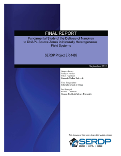 Fundamental Study of the Delivery of Nanoiron to DNAPL - CLU-IN