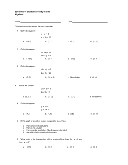 Systems of Equations Study Guide Algebra I Name: Date: Choose