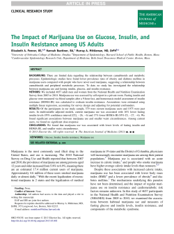 The Impact of Marijuana Use on Glucose, Insulin, and