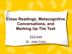 Metacognitive Strategy Instruction to Enhance