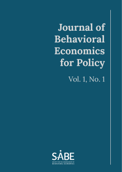 Journal of Behavioral Economics for Policy