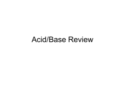Acid/Base Review