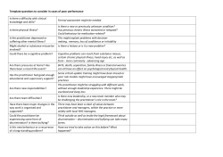 Template questions to consider in cases of poor performance Is
