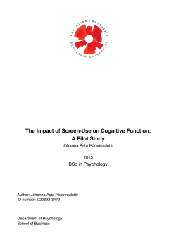 The Impact of Screen-Use on Cognitive Function: A Pilot