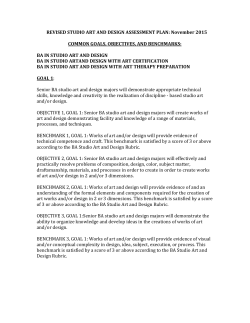 REVISED STUDIO ART AND DESIGN ASSESSMENT PLAN