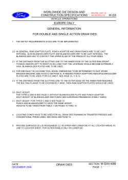 DRAW DIES FOR DOUBLE AND SINGLE ACTION DRAW DIES